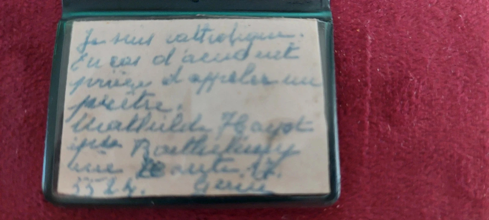 Ancien porte-clés / étui de protection auto catholique Saint Christophe & Frère Mutien – photo 3